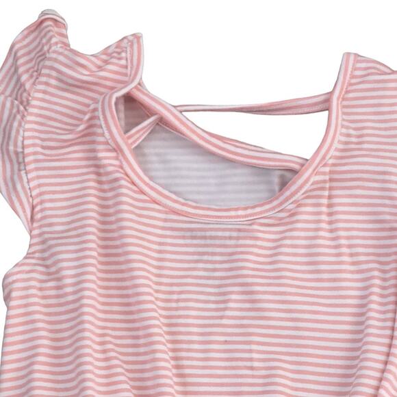 2 For $5 Sale Limited Too Pink And White Striped Butterfly Romper Size 8 - Picture 8 of 11